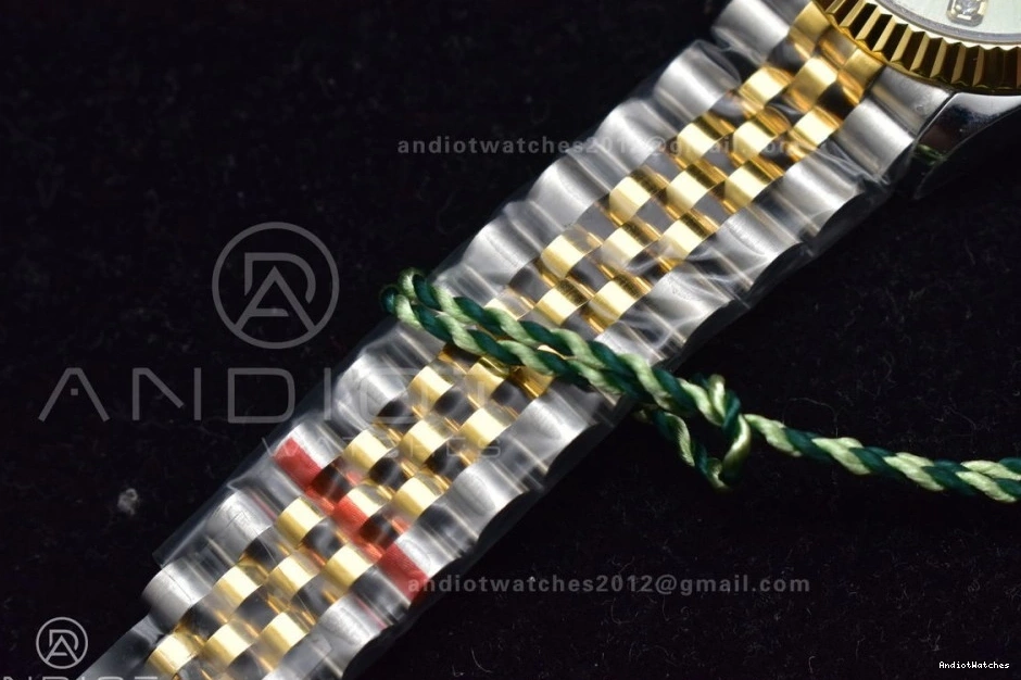 on Fluted 553 316L Comfortable WF Ladies Bracelet Markers and Syle Green DateJust Bezel 31 Steel 278289 Dial President 0512
